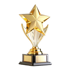Gold Star Award Trophy: Achievement, Recognition, Success, Winning, Prize