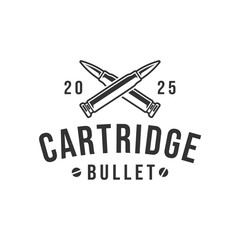 firearm bullets vintage logo design vector stock template illustration