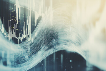 Ethereal visualization of financial algorithms demonstrating dynamic market patterns and trends in a digital environment