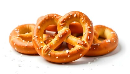 Salt Pretzels Isolated On White Background