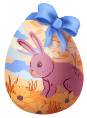 Easter Egg with Ribbon Bow