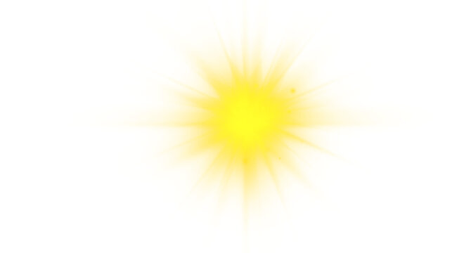 PNG vector illustration of sunlight and glowing light sunbeam with bright light shiny atmosphere, abstract yellow light for seasonal background design, PNG summer scene for nature and weather.