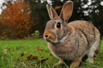 Fototapeta premium Rabbit in Autumn Grass