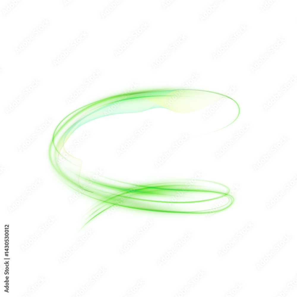 Aufkleber abstract green swirl with luminous strokes and airy flow on a clean background. ideal for nature-ins