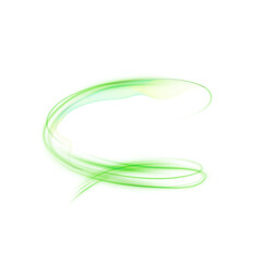 Abstract green swirl with luminous strokes and airy flow on a clean background. Ideal for nature-inspired motion design, futuristic energy, or minimalist visual compositions
