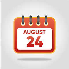 August 24 Calendar Illustration