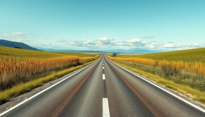 Straight Road Through Golden Fields