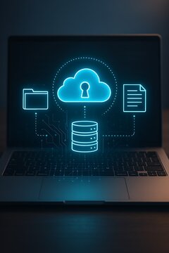 cloud computing concept with laptop