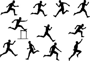 Track and Field Men Silhouette Vector
