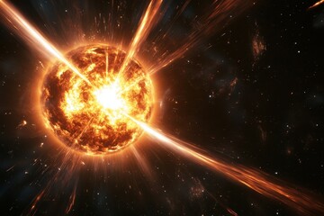 Bright explosion of a star seen from a cosmic perspective in deep space