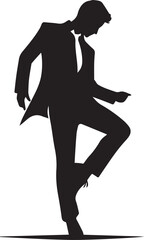 dancing man vector illustration, dancing man silhouette vector, man logo vector full body