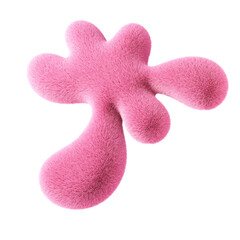 Plush splash shape isolated on white background. 3d design element.