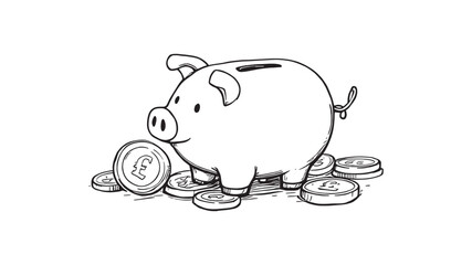 Financial Investment line art illustration depicting business opportunities