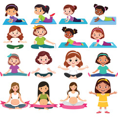 set of cartoon people