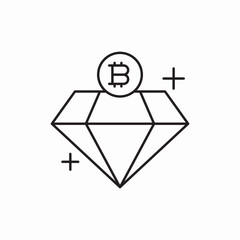 bitcoin diamond value icon vector sign