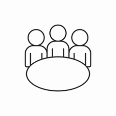 Business team meeting discussion icon vector sign