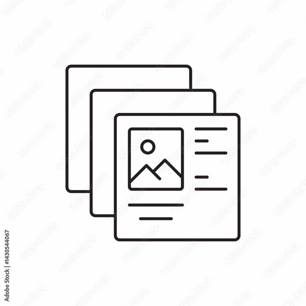 Poster document image gallery collection icon vector sign