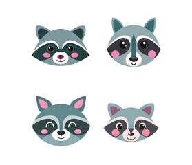 set of funny cartoon cats