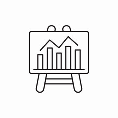 Data chart presentation board icon vector sign