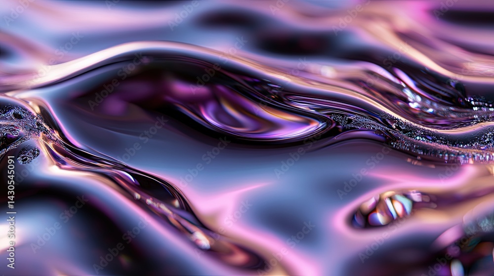 Poster abstract smooth water layer, light reflections creating a natural pattern, fully isolated