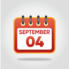 September 4 Calendar Illustration