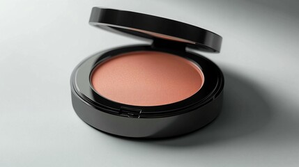 Peach shimmer pressed powder compact beauty product