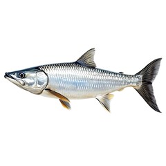 Highly detailed illustration of a tarpon fish isolated for design use