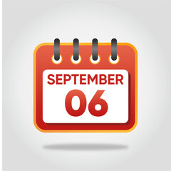 September 6 Calendar Illustration