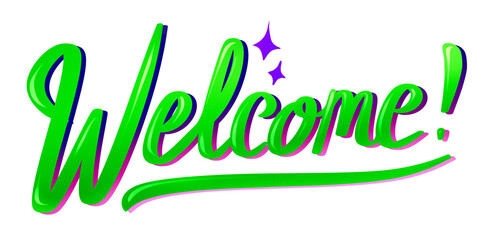 Fototapeta premium Welcome Greeting Lettering