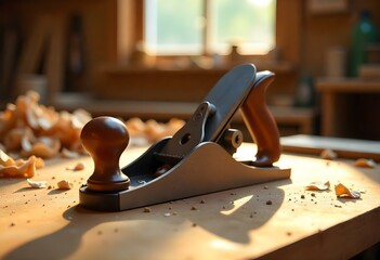 Woodworking plane isolated on white background