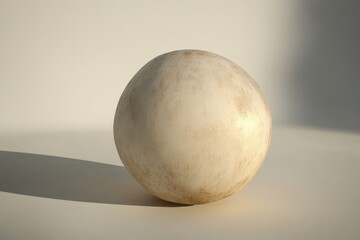 Round, muted, light beige sphere