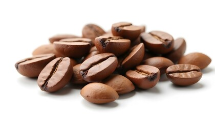 Naklejka premium Cocoa beans Isolated on white background.