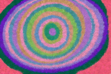 Abstract concentric circles pattern with vibrant colors