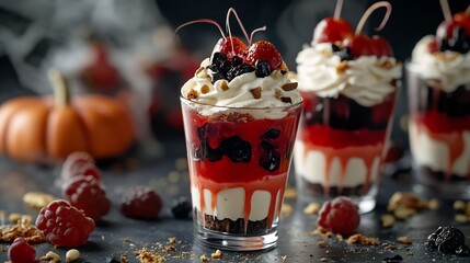 Delicious Berry Cheesecake Parfaits: A Festive Halloween Dessert