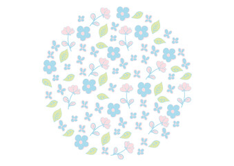 ファンシー花柄 丸フレーム1