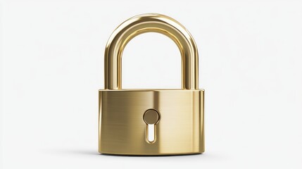 Gold padlock on a plain background