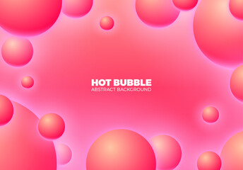 Abstract background with hot pink shiny balls floating in motion.
