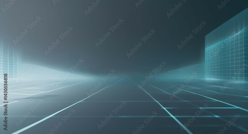 Poster abstract technology background with wireframe grid for futuristic concept design