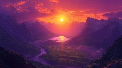 sunrise in the mountains