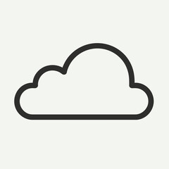Cloud Shape Outline Graphic for Weather Forecasts, Data Storage Concepts, Design Templates, Mobile Apps, Cloud Computing Tutorials, UX Design and Climate Change Awareness