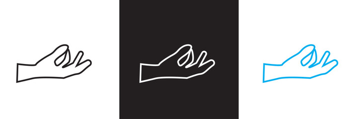 Hand gesture icon.  Vector for websites, mobile interfaces, presentations, banner, visual branding etc. Vector illustration. isolated on white and black background. EPS 10