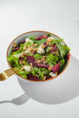 Fresh and delicious salad with dressing