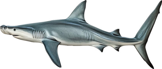 transparent background hammerhead shark with distinctive head shape