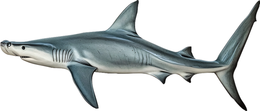 transparent background hammerhead shark with distinctive head shape