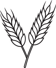wheat line art, black outline, vector and illustration, coloring book page line art drawing