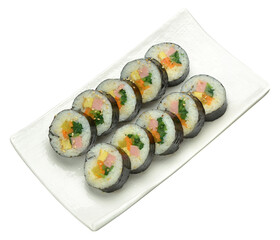 Traditional Korean Gimbap with Colorful Ingredients