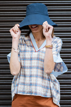 Casual Style with Blue Hat and Plaid Shirt for Summer Look