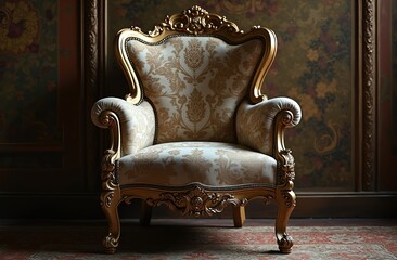 antique armchair in a room