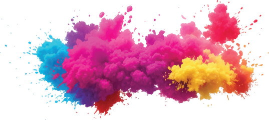 A Modern and Colorful Aquarelle Art Piece Featuring Explosive Watercolor Streaks, Splashes, and Brush Marks on a White Canvas, Creating a Dynamic and Playful Splash Effect.
