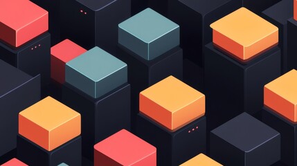 Obraz premium Abstract Isometric Cube Pattern Background